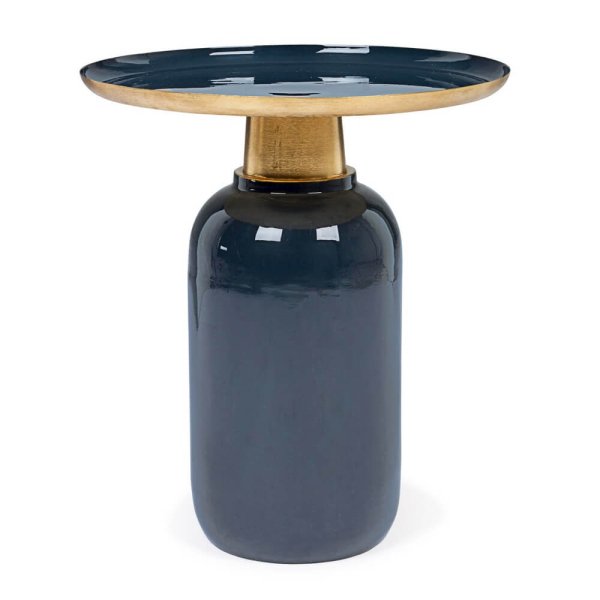Tavolino Rotondo Blu Moderno da Interno Ø40.5 cm - KALEB