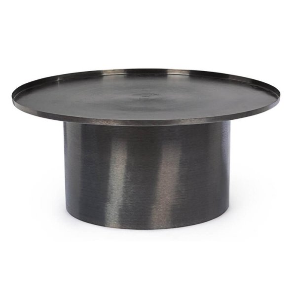 Tavolino Acciaio Nero Moderno da Interno Ø80 cm - HISPER