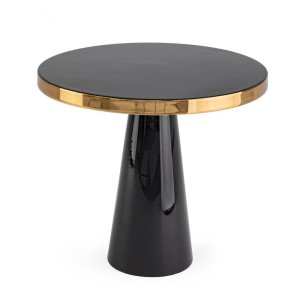 Tavolino Nero Moderno da Interno Ø51 cm - KALEB