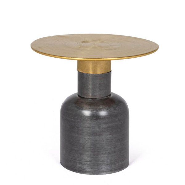 Tavolino Acciaio Nero Moderno da Interno Ø41 cm - HARMONY