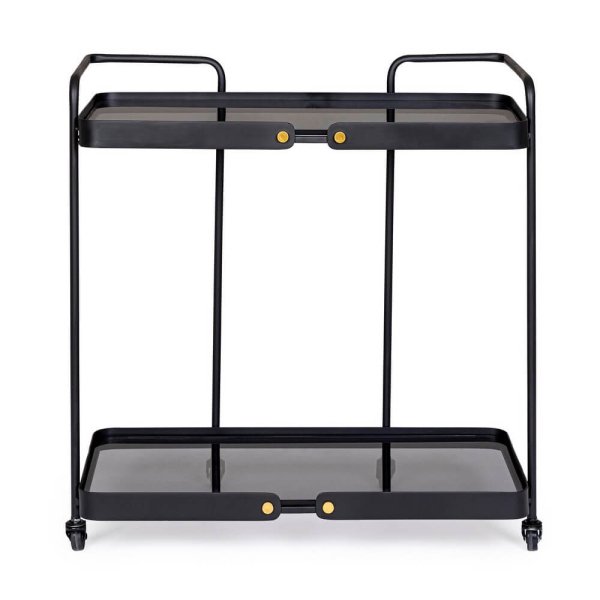 Alternative view of Carrello Vetro Nero Stile Industriale da Interno - DAMON