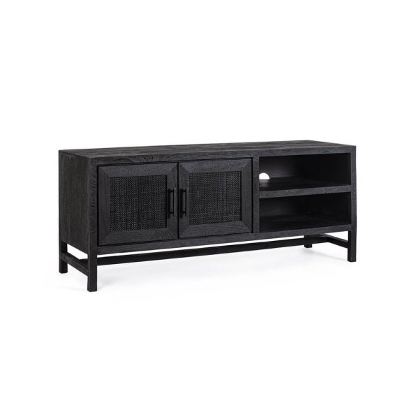 Mobile Porta TV Legno Nero Industriale da Interno - STANLEY