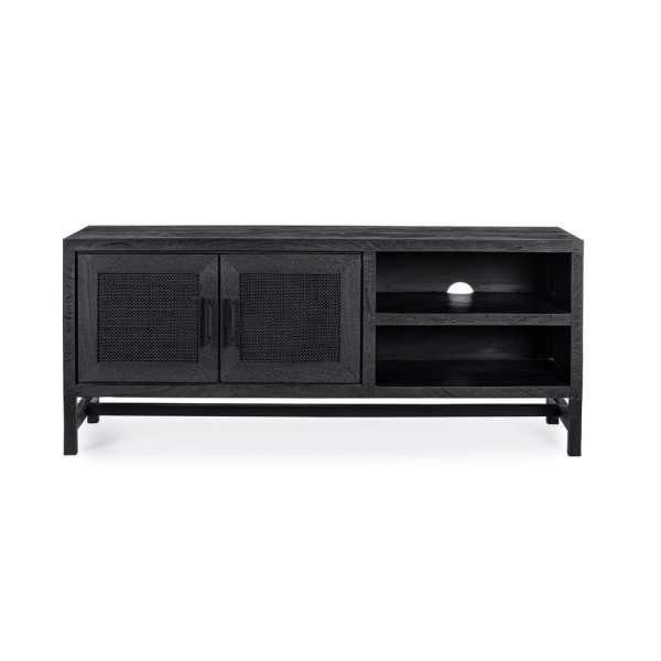 Alternative view of Mobile Porta TV Legno Nero Industriale da Interno - STANLEY