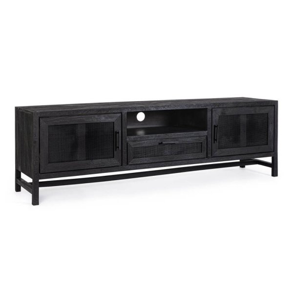 Mobile TV Legno Nero Industriale da Interno - STANLEY