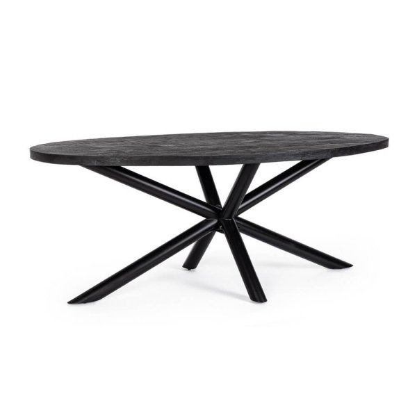 Tavolo Ovale Legno Nero Moderno da Interno 200x110 - SELENE