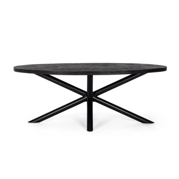Alternative view of Tavolo Ovale Legno Nero Moderno da Interno 200x110 - SELENE
