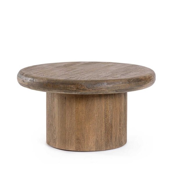 Tavolino Legno Naturale Rustico da Interno Ø75 cm - PHOENIX