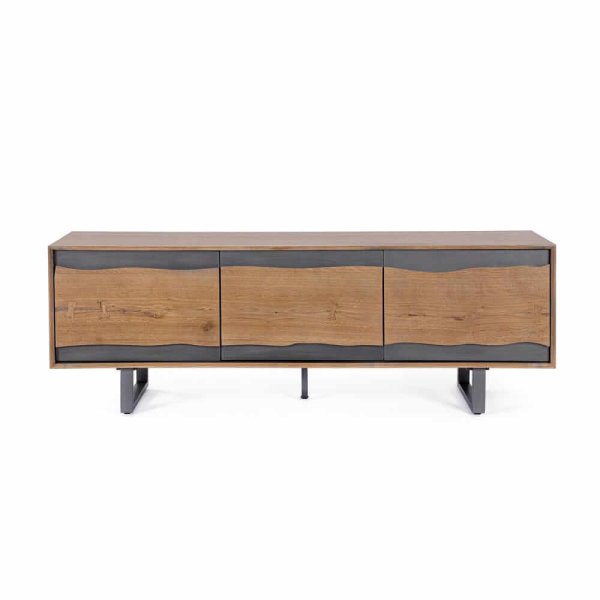 Alternative view of Mobile Porta TV Legno Marrone Industriale da Interno - BRAMBLE