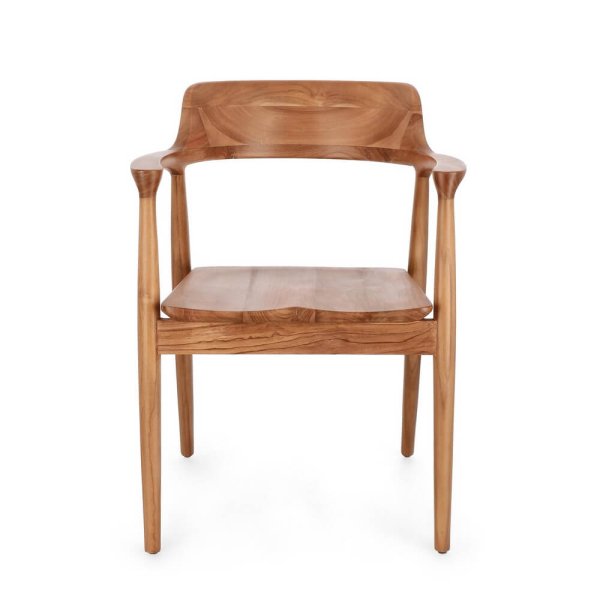 Alternative view of Set 2 Sedie in Teak Marrone Moderno da Interno - ELOISE