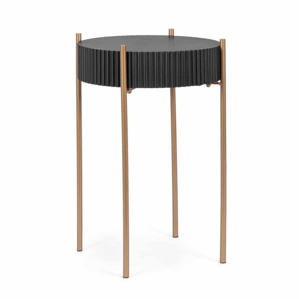 Tavolino Acciaio Nero Moderno da Interno H64.5 cm - FREYA