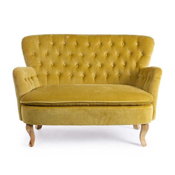 Alternative view of Divano 2 Posti Velluto Giallo Stile Classico da Interno - ORSON
