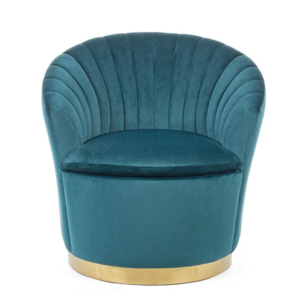 Alternative view of Poltrona in Velluto Verde Moderna da Interno - COLIN