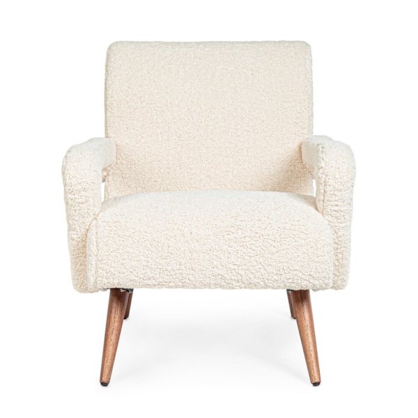 Alternative view of Poltrona Bouclé Bianca Scandinava da Interno - YASMIN
