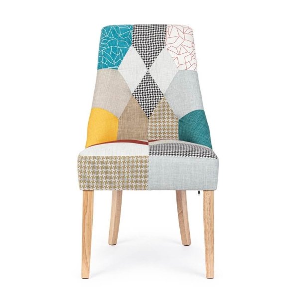 Alternative view of Set 2 Sedie Patchwork Tessuto Multicolore Moderno da Interno - CHRISTOPHER