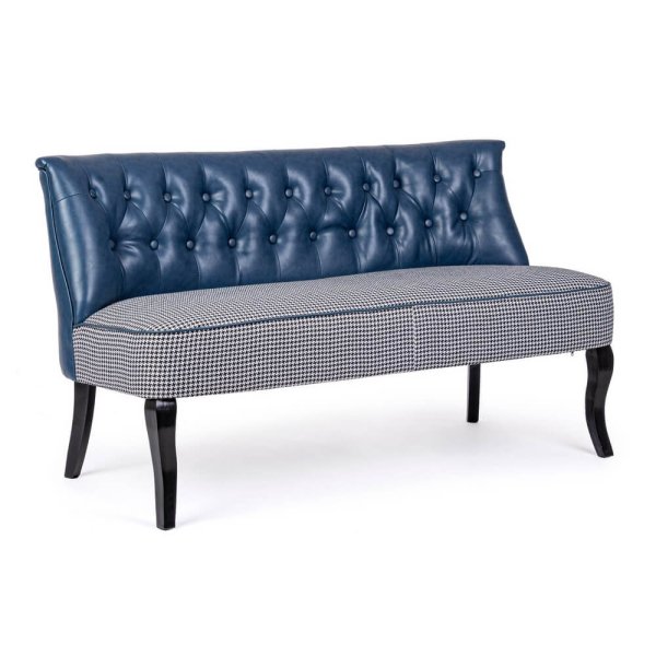 Divano 2 Posti Ecopelle Blu Moderno da Interni - BEATRIX