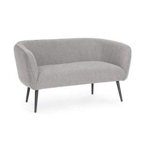 Divano 2 Posti Bouclé Grigio Moderno da Interno - MAE
