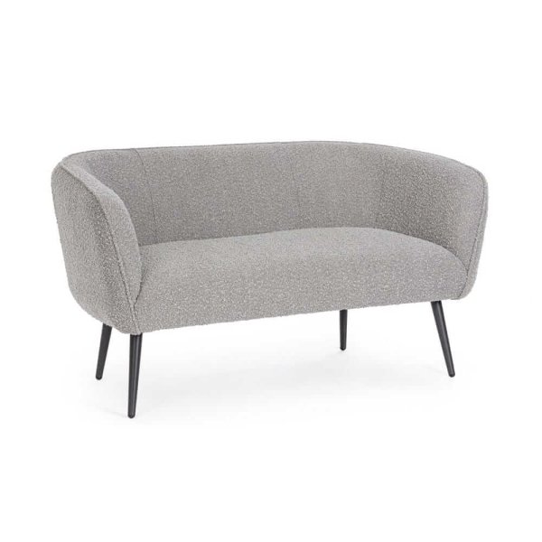 Divano 2 Posti Bouclé Grigio Moderno da Interno - MAE