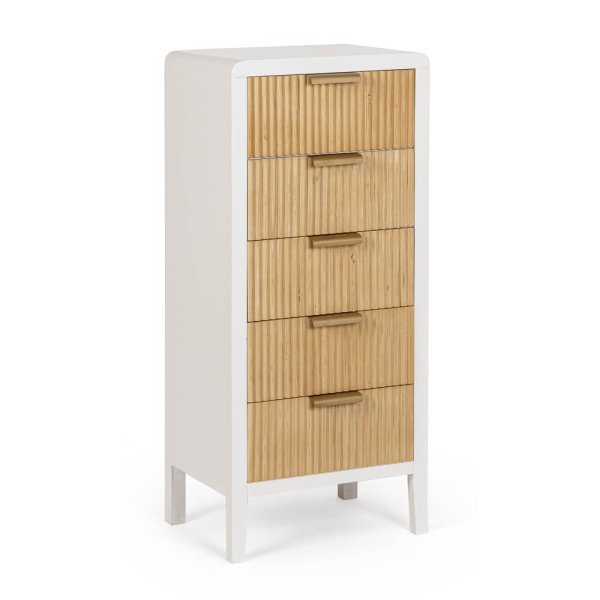 Cassettiera Legno Bianco Moderno da Interno - CHARLOTTE