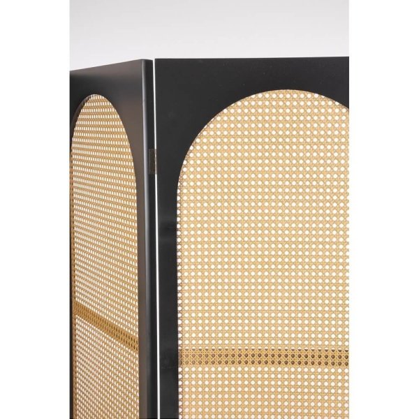 Alternative view of Paravento Legno Nero Stile Boho da Interno 150x180 cm - JOSIE
