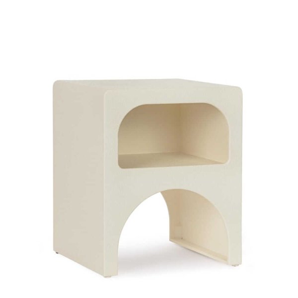 Comodino Bianco MDF Impiallacciato Moderno da Interno - SILKY