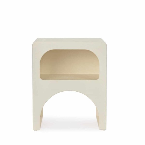 Alternative view of Comodino Bianco MDF Impiallacciato Moderno da Interno - SILKY