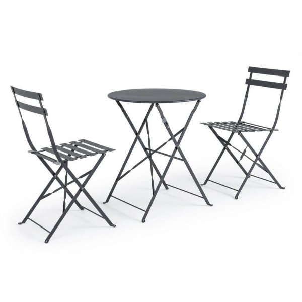 Set tavolo da terrazzo con sedie salvaspazio - WISSANT
