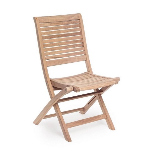 Set 2 Sedie Pieghevoli Teak Marrone da Esterno - CHARMING