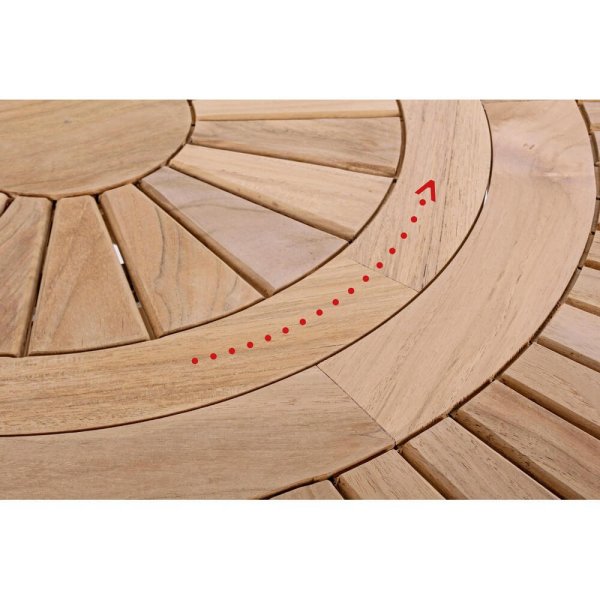 Alternative view of Tavolo Rotondo in Teak Marrone da Esterno Ø155 cm - CHARMING