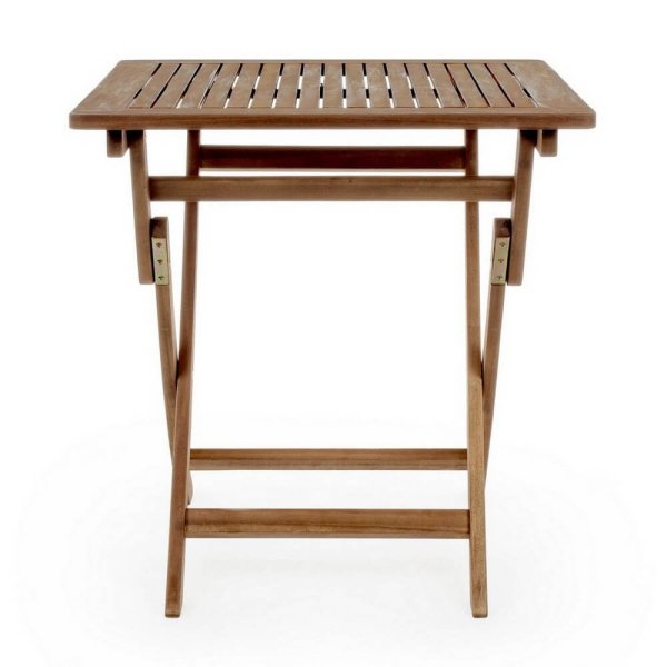 Alternative view of Tavolo Legno Marrone Rustico da Esterno 70x70 cm - SERENITY
