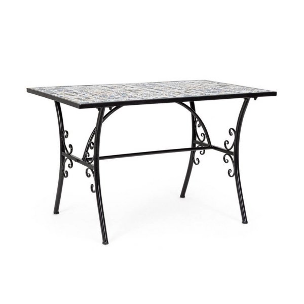 Tavolo Rettangolare Acciaio Nero da Esterno 120x80 - GREEK