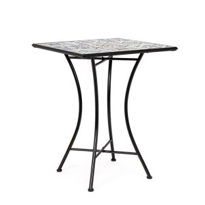 Tavolo da Giardino Acciaio Nero Stile Classico 60x60 - GREEK