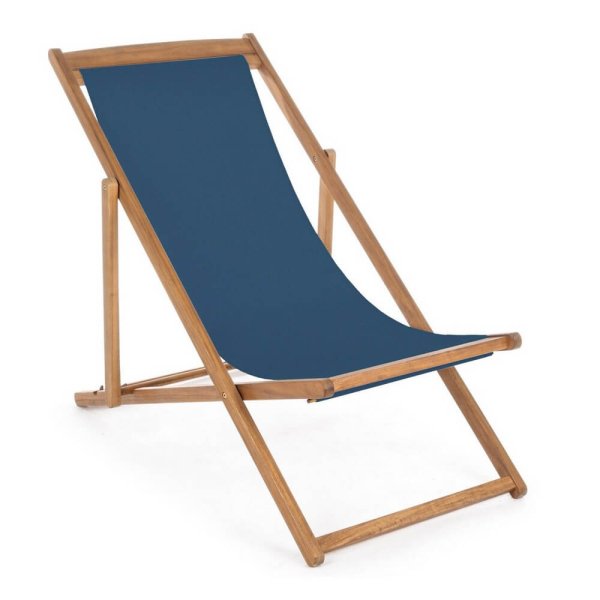 Sdraio da giardino Relax in legno (4 Pezzi) - NOEMI - Blu