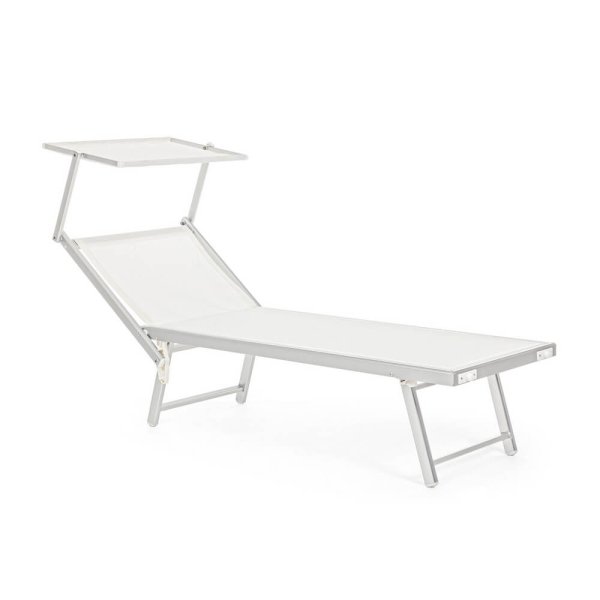 Set 2 Lettini da Giardino Alluminio Bianco Moderno - INTERSECT