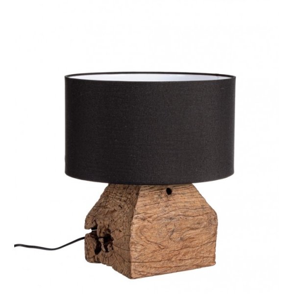 Lampada da Tavolo in Teak Nero Stile Rustico da Interno - ANANYA