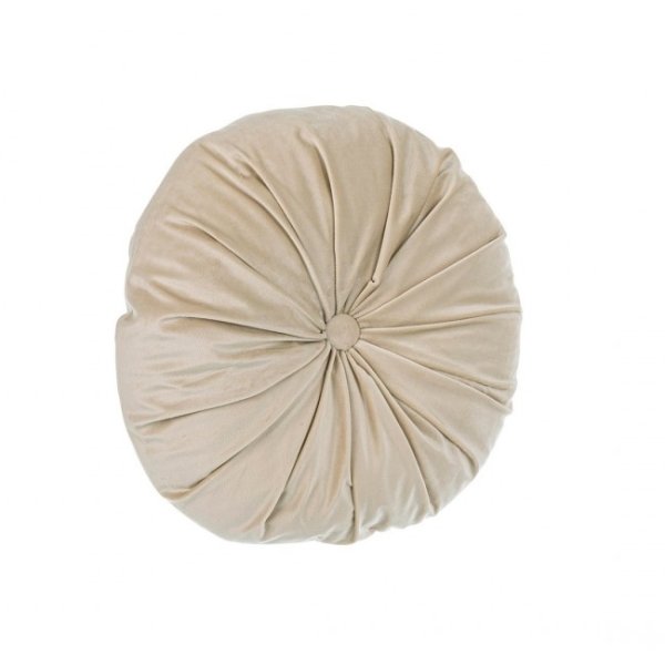 Set 4 Cuscini Rotondi in Velluto Nero da Interno 40 cm - ARCADIA - Beige