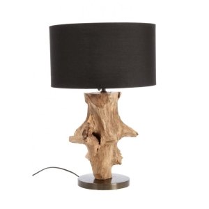 Lampada da Tavolo Teak Nero Stile Rustico da Interni - ANANYA