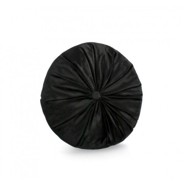 Set 4 Cuscini Rotondi in Velluto Nero da Interno 40 cm - ARCADIA - Nero