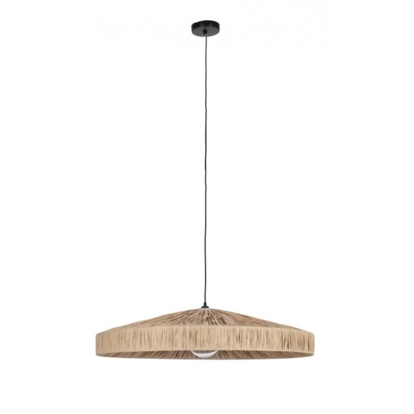 Lampadario in Rafia Naturale Marrone Boho da Interno - MEI-WEN - Marrone, D 80