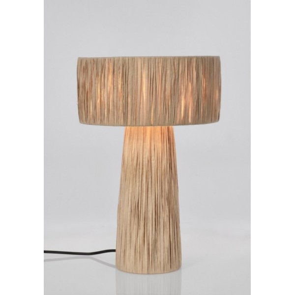 Alternative view of Lampada Tavolo in Rafia Marrone Boho da Interno - MEI-WEN