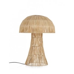 Lampada Tavolo in Rattan Marrone Boho da Interno H54 - MEI-FANG