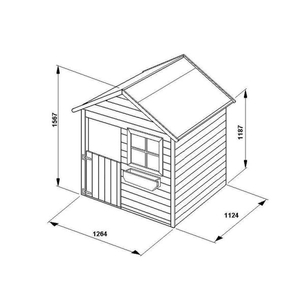 Alternative view of Casetta per bambini in Legno cm 112x126x158 - LILLO