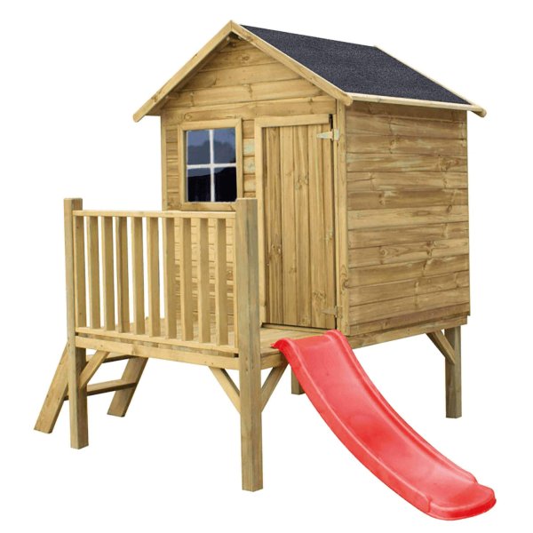 Alternative view of Casetta per bambini con scivolo in Legno cm 174x155x212 - AURI