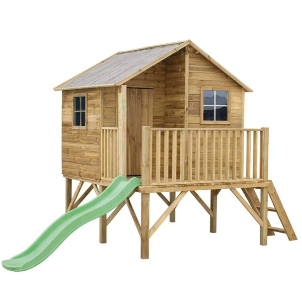 Alternative view of Casetta per bambini con scivolo in Legno cm 220x174x250 - MICH