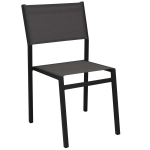 Sedia da Giardino Impilabile in Alluminio,Textilene cm 46x57x85 - LEX