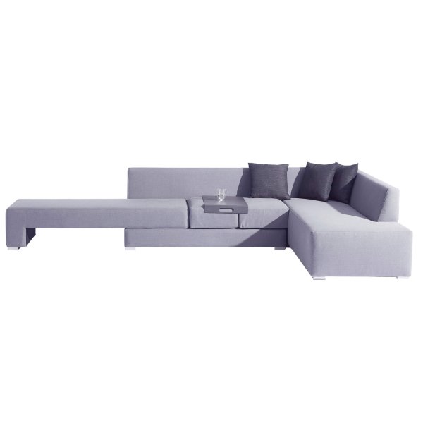 Divano da Giardino angolare con tavolino in Alluminio Poliestere cm 150x78x69 - FORD