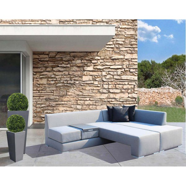 Alternative view of Divano da Giardino angolare con tavolino in Alluminio Poliestere cm 150x78x69 - FORD