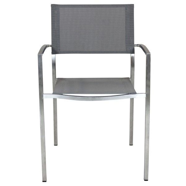 Alternative view of Poltrona da Giardino Impilabile in Acciaio Textilene cm 56x54x83 - DOLPH