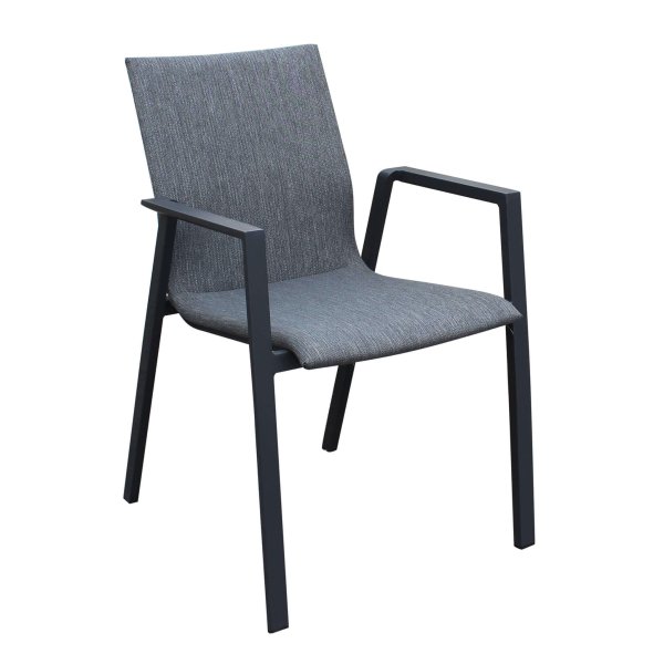 Poltrona da Giardino seduta imbottita in Alluminio Textilene cm 56x61x84 - TOD