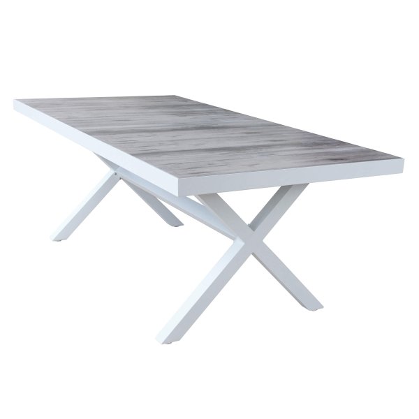 Tavolo da Giardino piano in Ceramica in Alluminio Gress cm 200x100x75 - SALLY