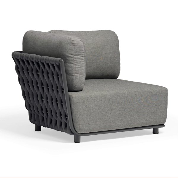 Poltrona angolare sinistra in Alluminio Textilene Poliestere cm 85x102x83 - ZED